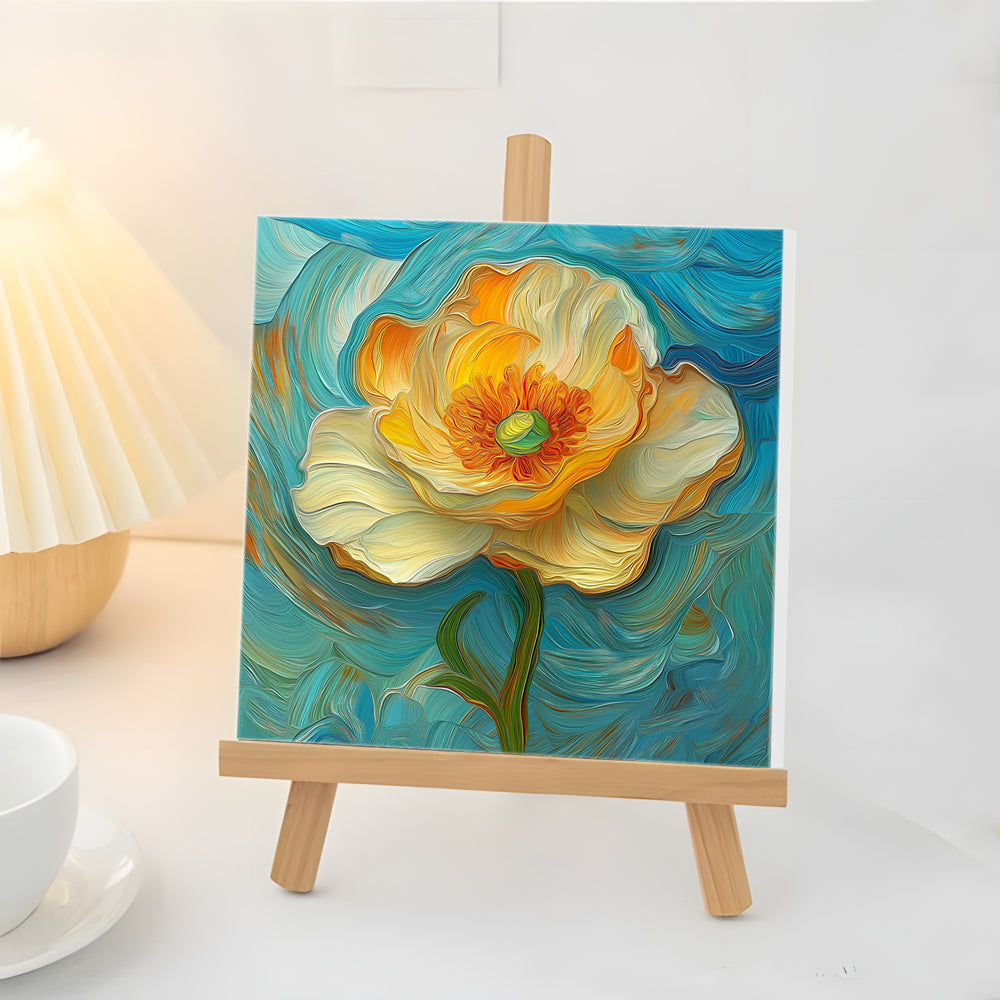 Flor Blanca Floreciente Mini Pintar por Números