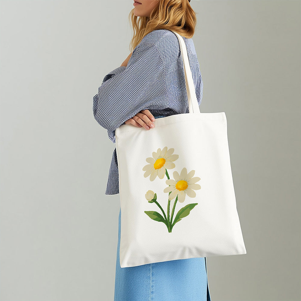 Flor Margarita Pura Pequeña Bolsa de Lienzo Pintar por Números
