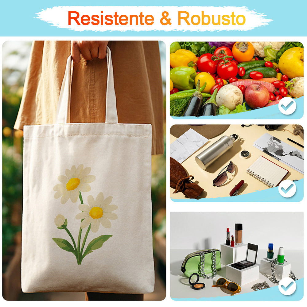 Flor Margarita Pura Pequeña Bolsa de Lienzo Pintar por Números