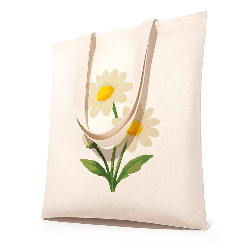 Flor Margarita Pura Pequeña Bolsa de Lienzo Pintar por Números