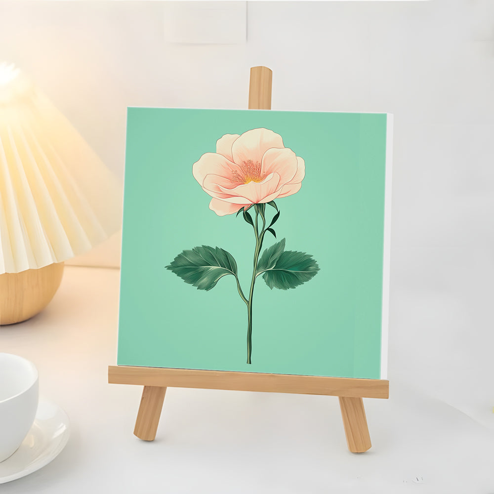 Flor Rosa Claro Mini Pintar por Números
