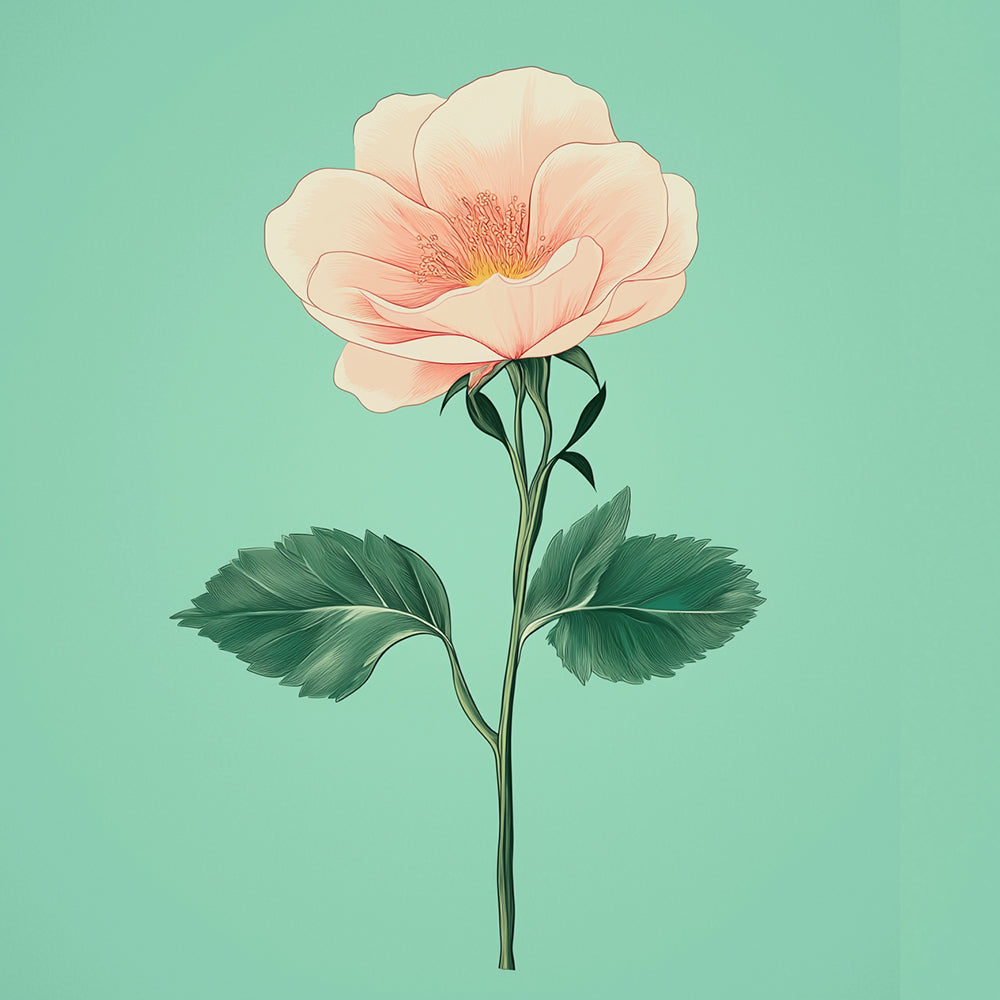 Flor Rosa Claro Mini Pintar por Números