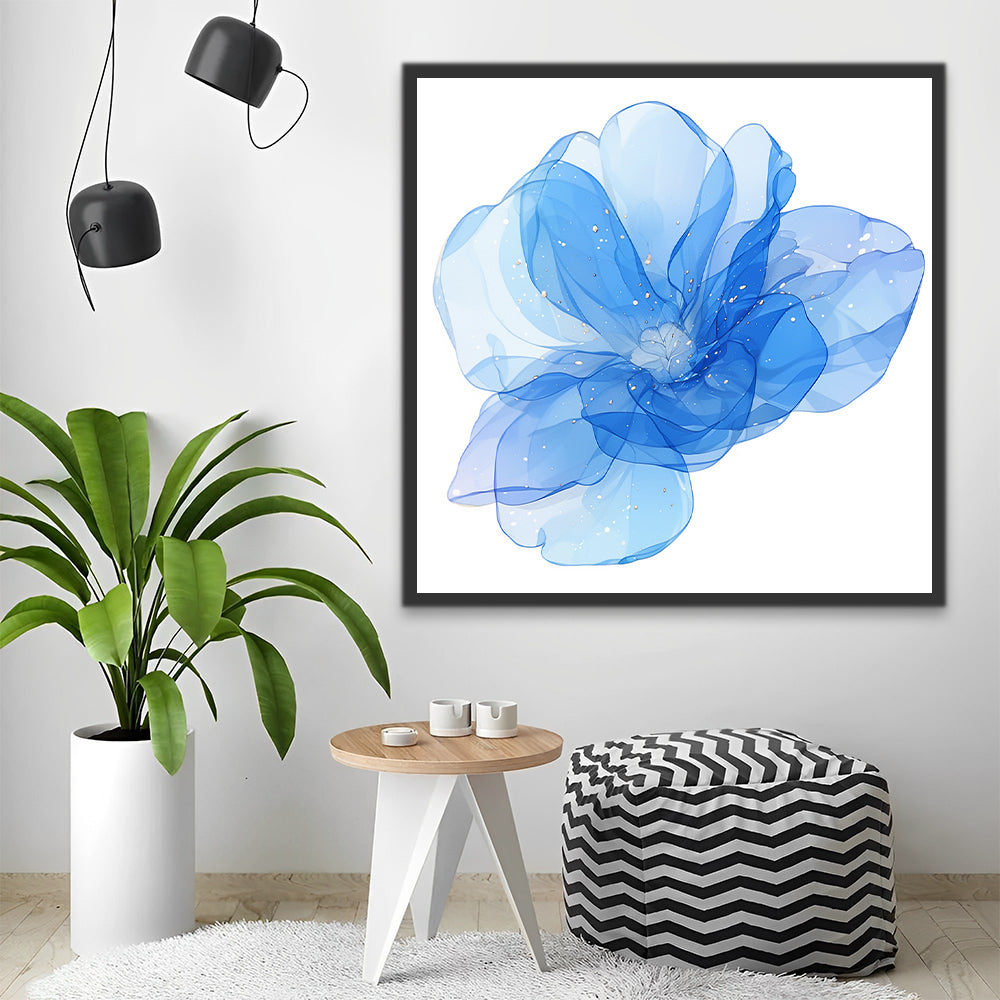 Flor Transparente de Color Azul Pintar por Números