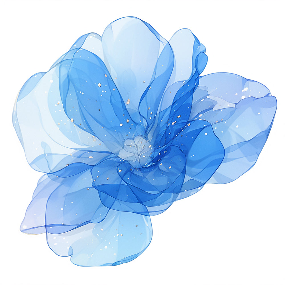 Flor Transparente de Color Azul Pintar por Números