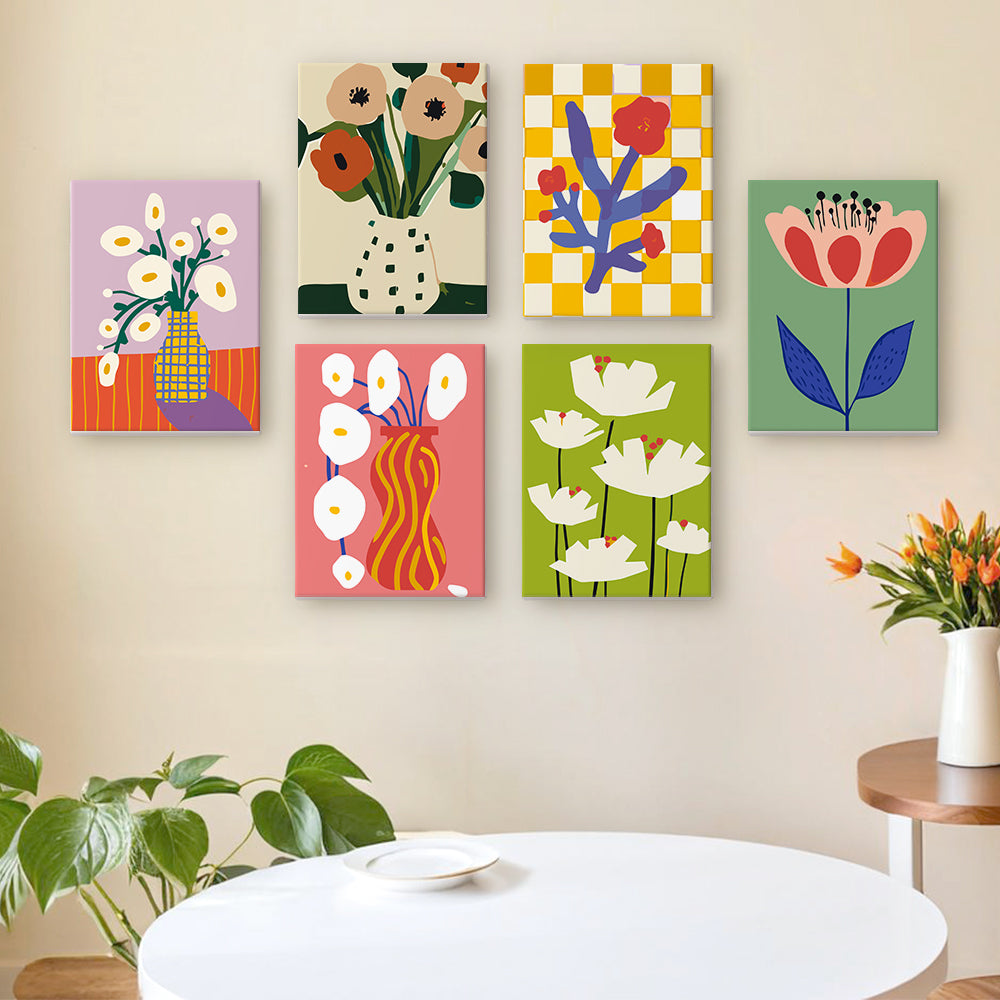 Flores Pequeñas Simples 6 Partes Mini Pintar por Números