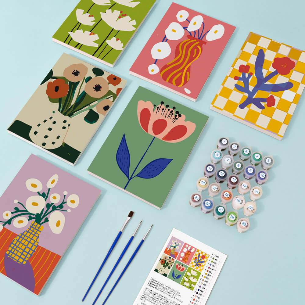 Flores Pequeñas Simples 6 Partes Mini Pintar por Números