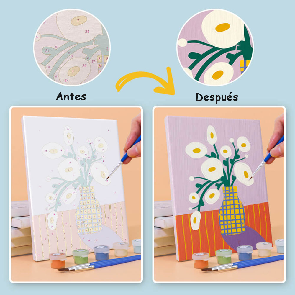 Flores Pequeñas Simples 6 Partes Mini Pintar por Números