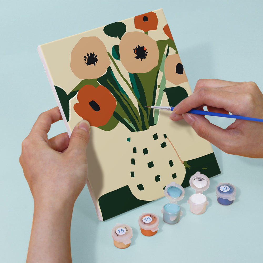Flores Pequeñas Simples 6 Partes Mini Pintar por Números