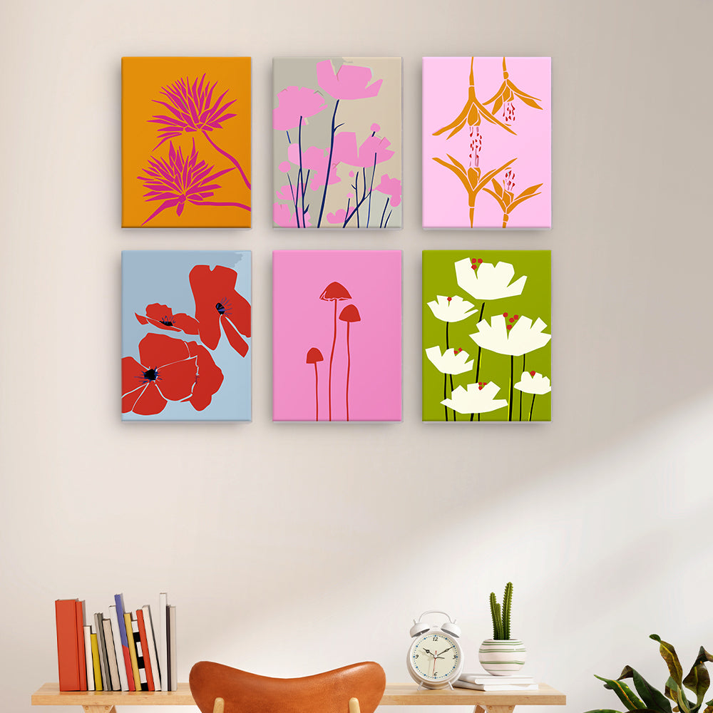 Flores Sencillas 6 Partes Mini Pintar por Números