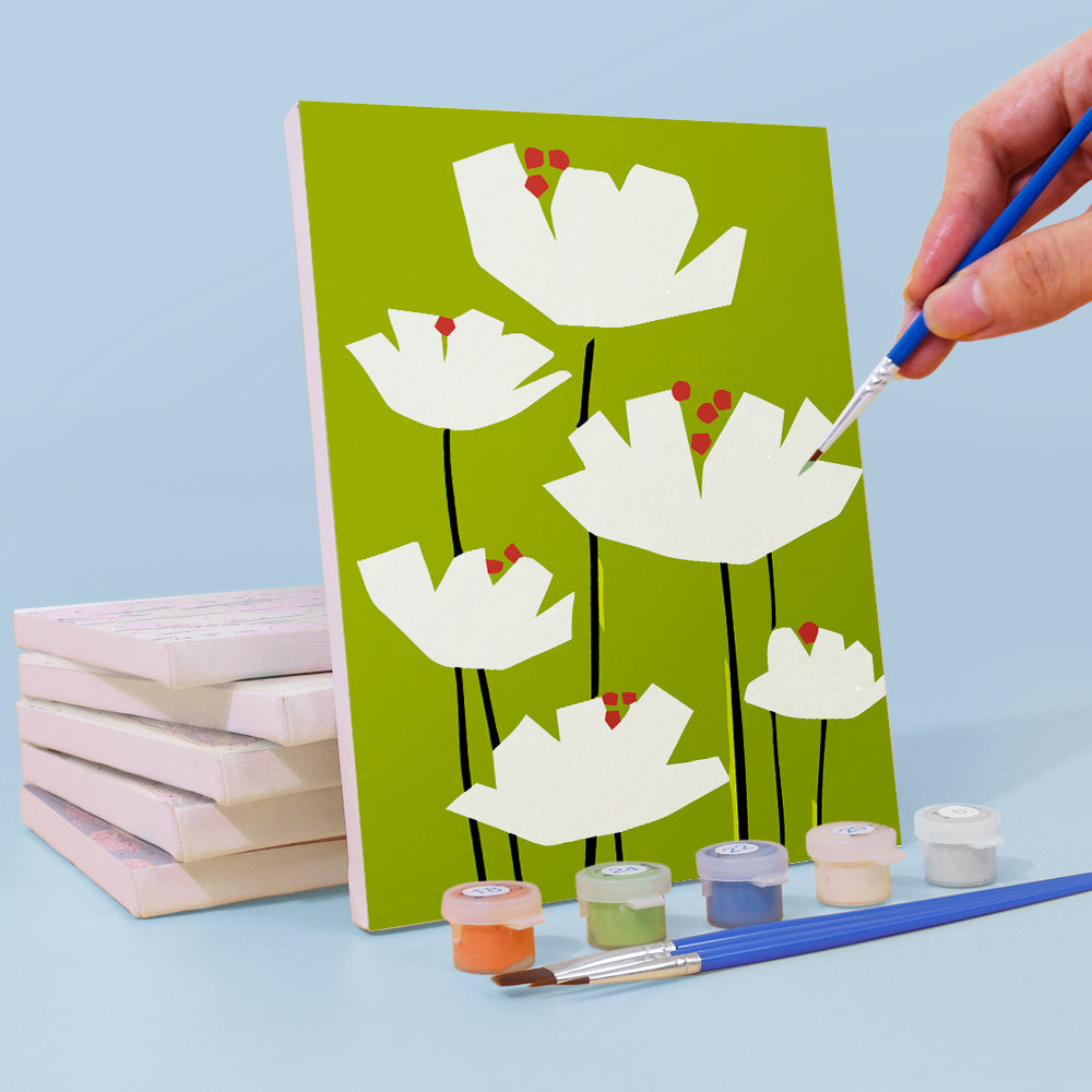 Flores Sencillas 6 Partes Mini Pintar por Números