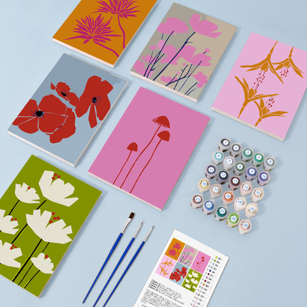 Flores Sencillas 6 Partes Mini Pintar por Números