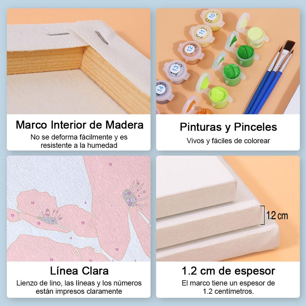 Flores Sencillas 6 Partes Mini Pintar por Números