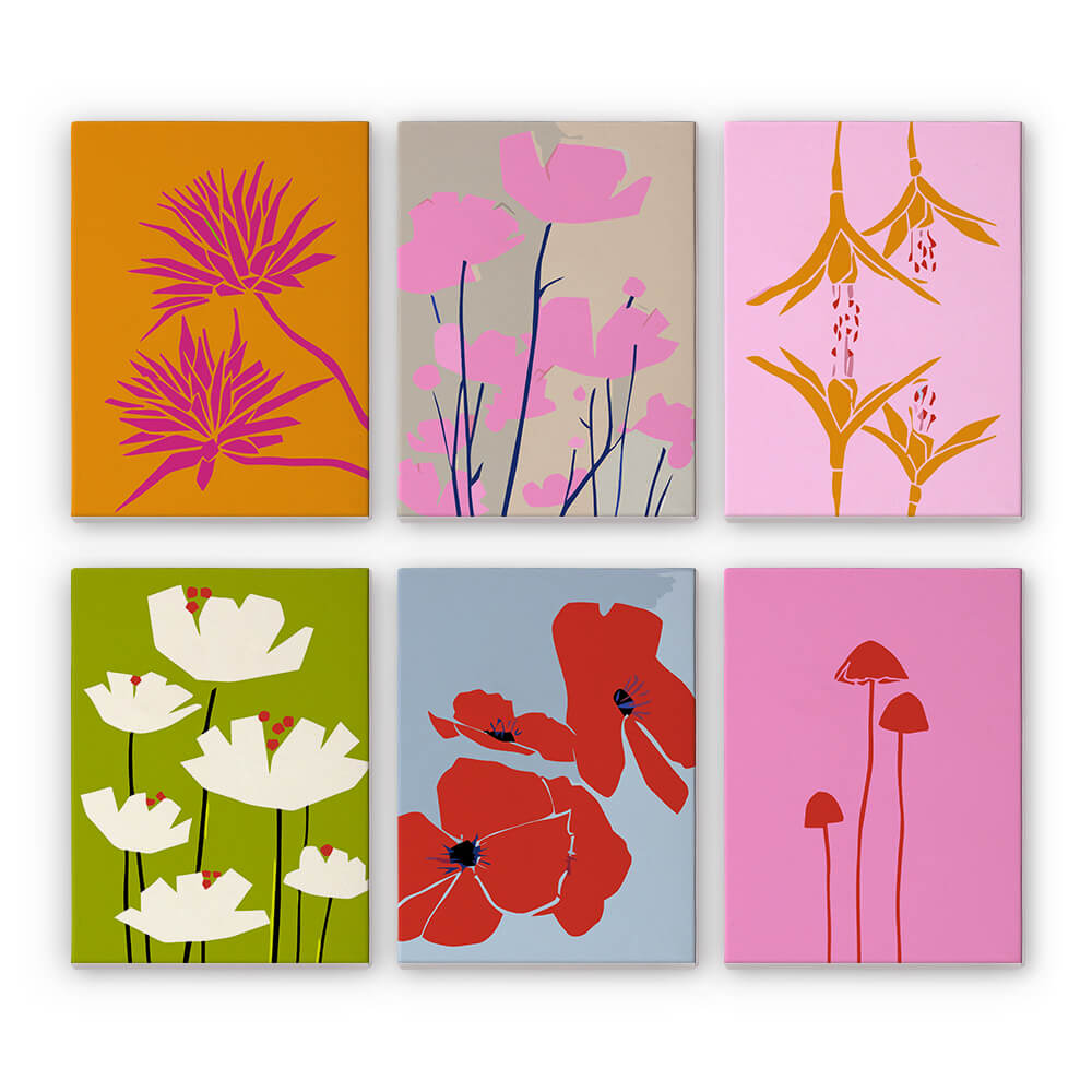 Flores Sencillas 6 Partes Mini Pintar por Números