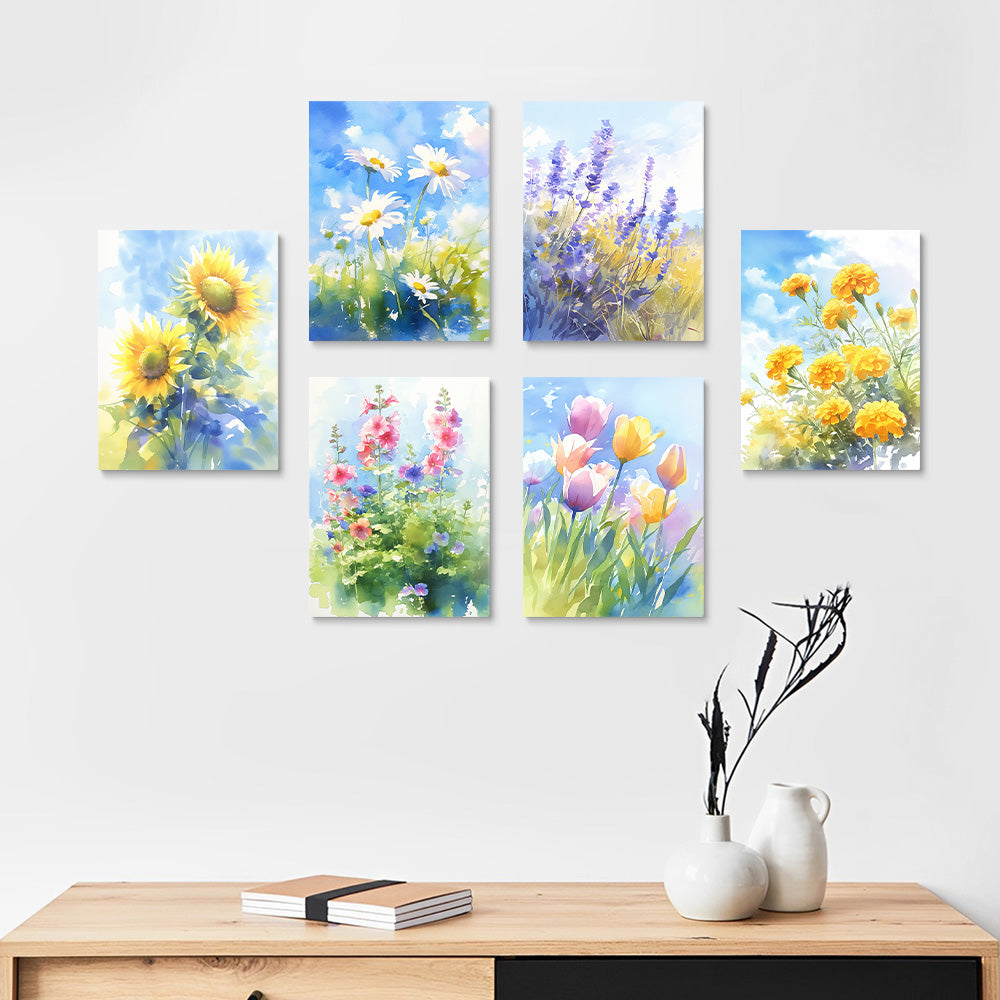 Flores Silvestres 6 Partes Mini Pintar por Números