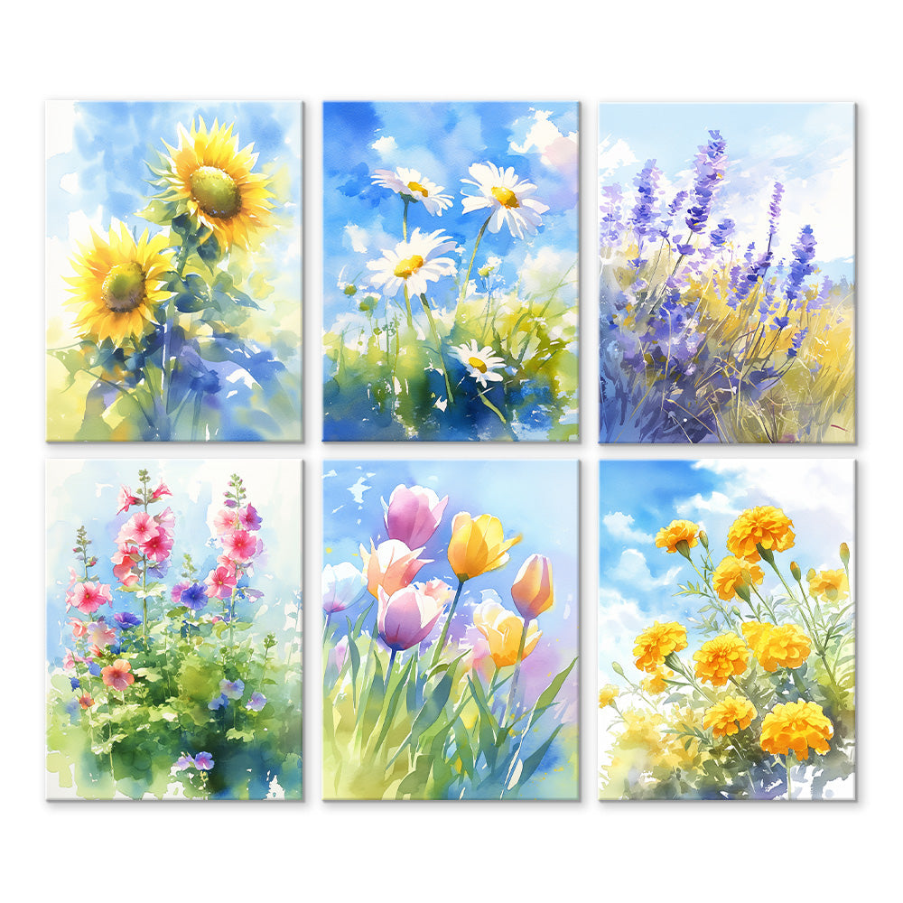 Flores Silvestres 6 Partes Mini Pintar por Números