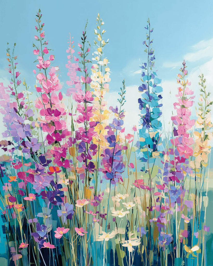 Flores Silvestres Coloridas en Primavera Pintar por Números