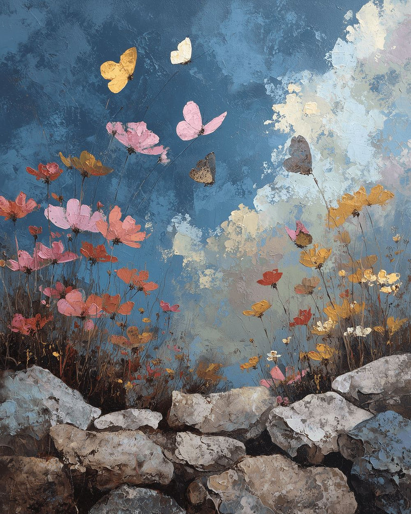 Flores Silvestres en las Grietas de Rocas Pintar por Números
