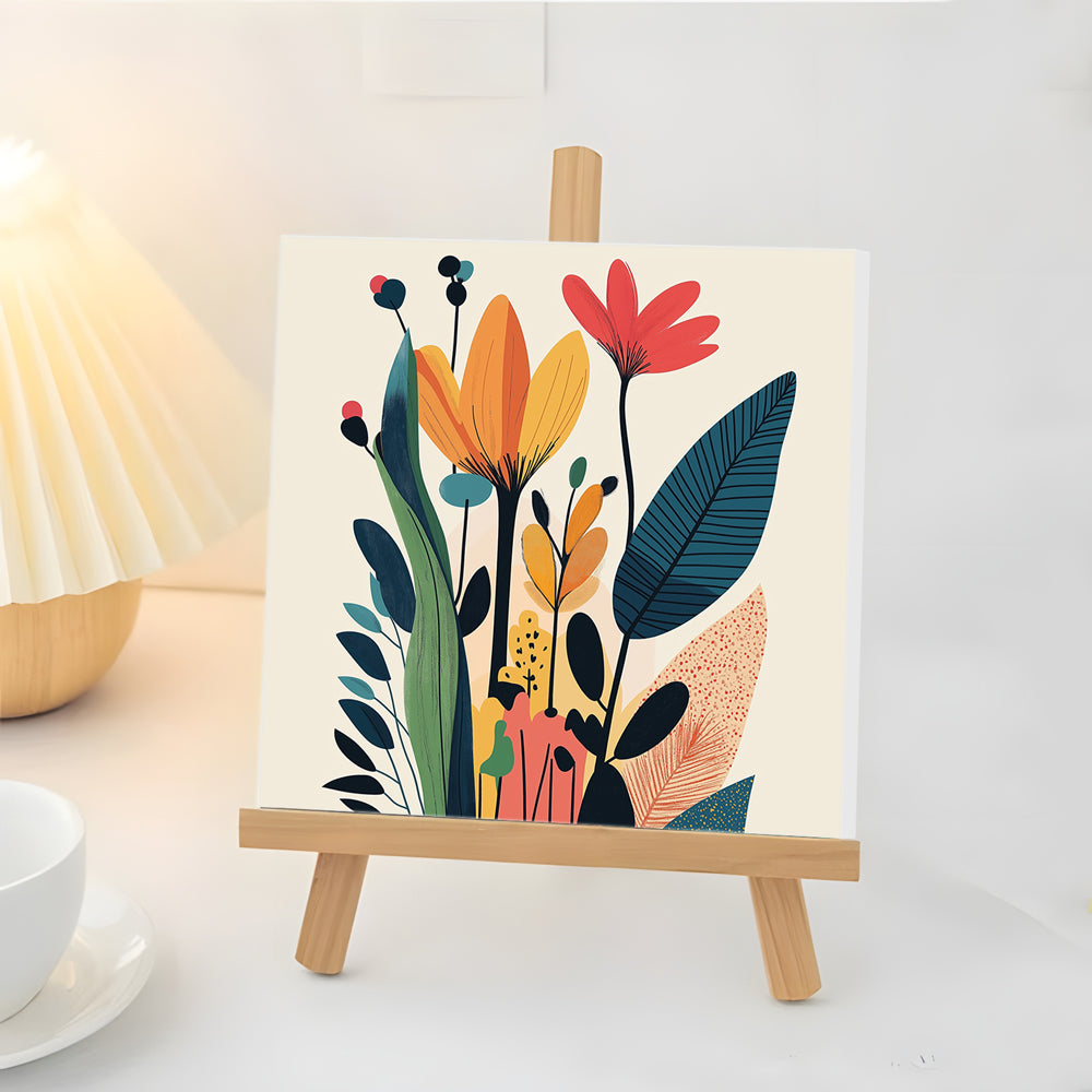 Flores y Hojas Bonitas Mini Pintar por Números