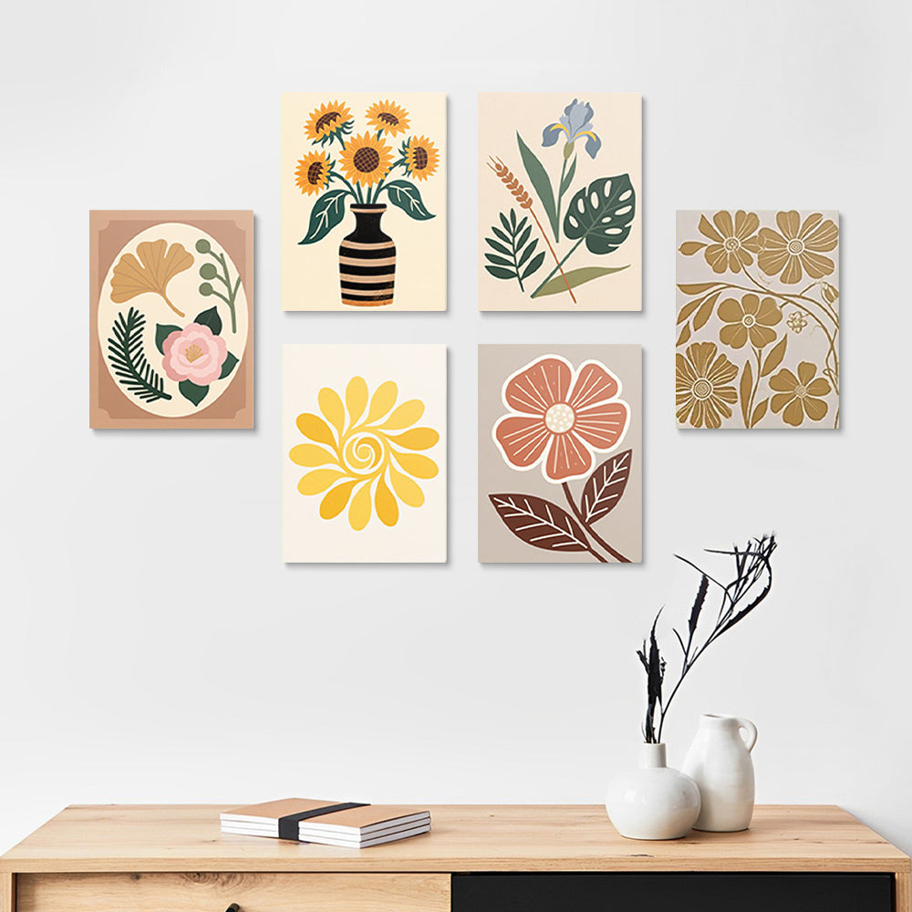 Flores y Hojas de Otoño 6 Partes Mini Pintar por Números
