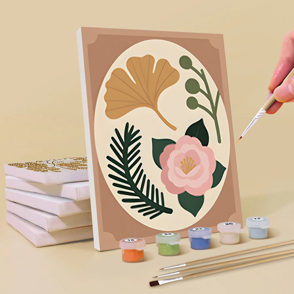 Flores y Hojas de Otoño 6 Partes Mini Pintar por Números