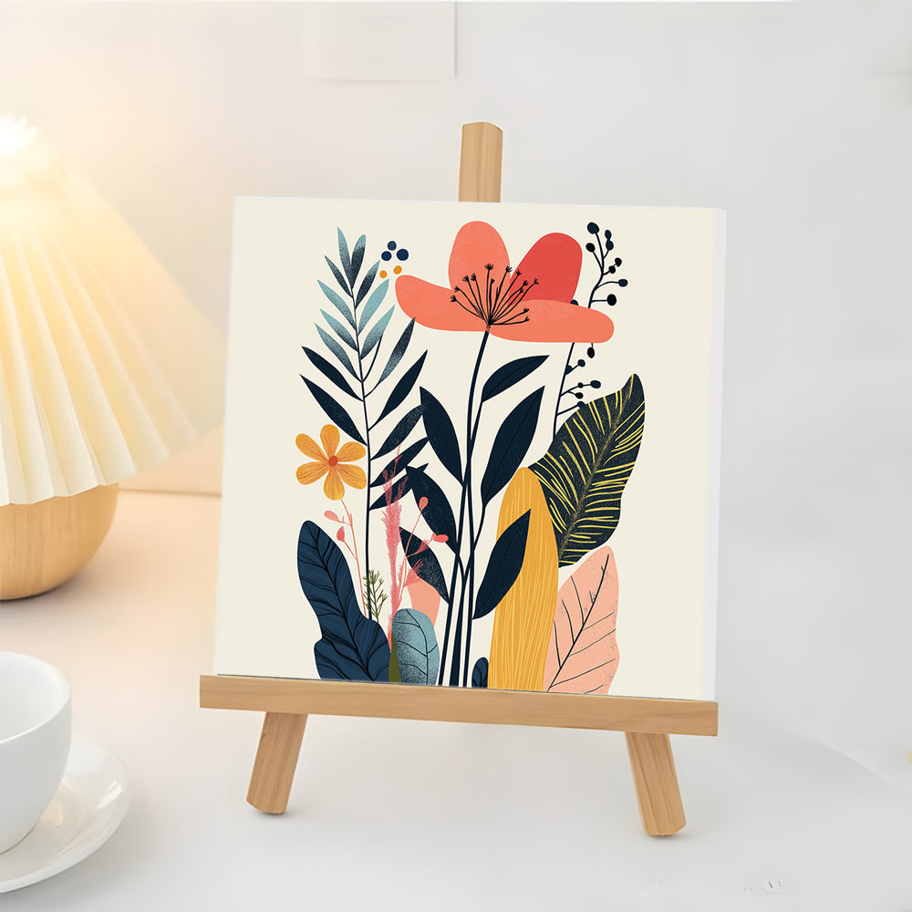 Flores y Hojas de Primavera Mini Pintar por Números