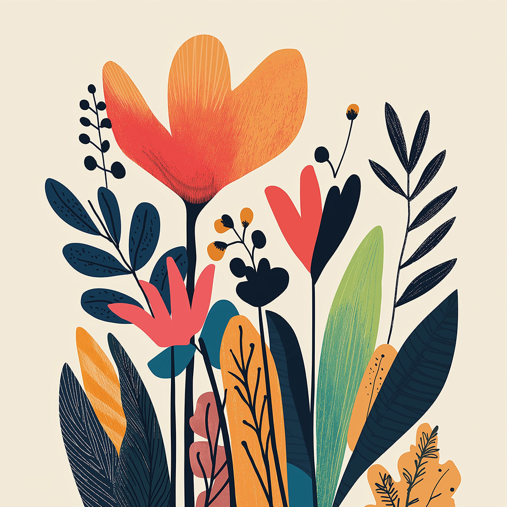 Flores y Hojas Mini Pintar por Números