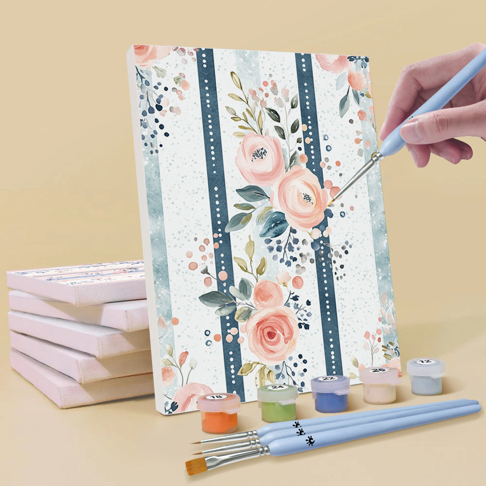 Fondo Floral Hermoso 6 Partes Mini Pintar por Números