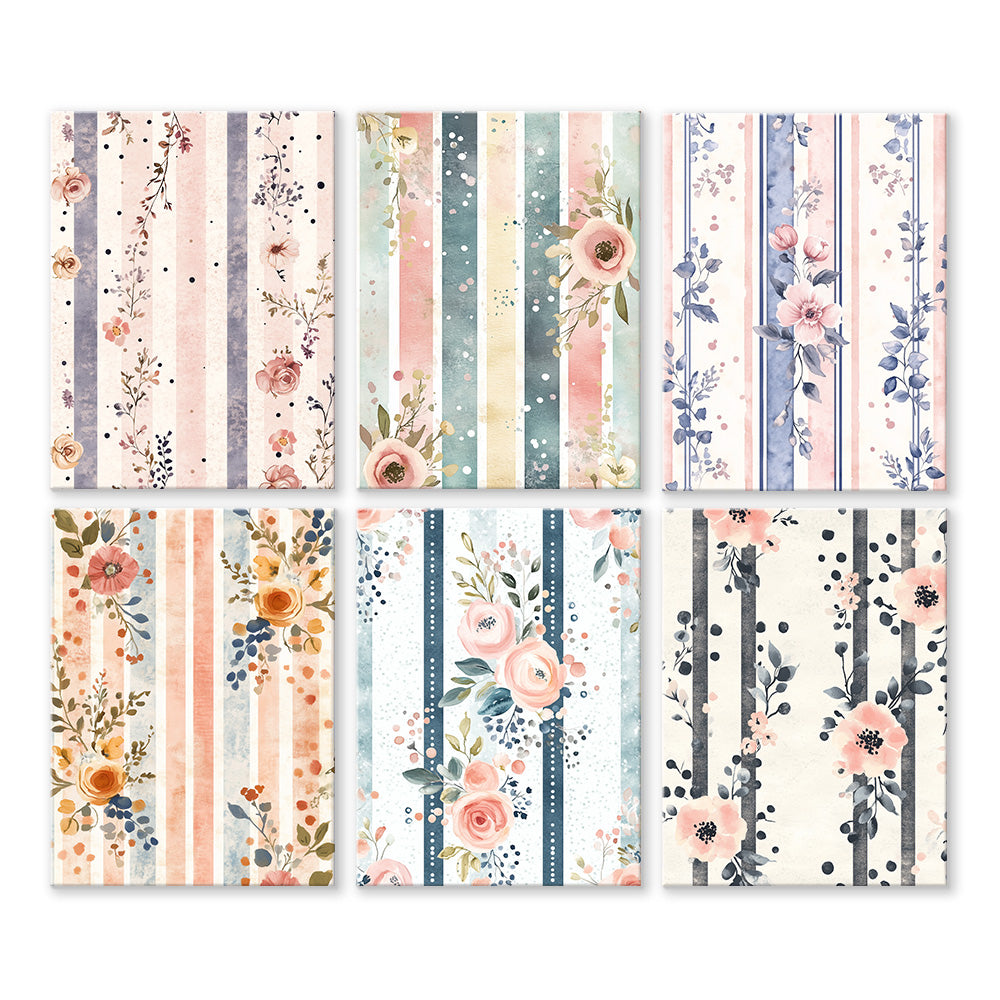 Fondo Floral Hermoso 6 Partes Mini Pintar por Números