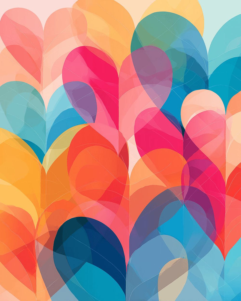 Formas de Corazón Coloridas Pintar por Números