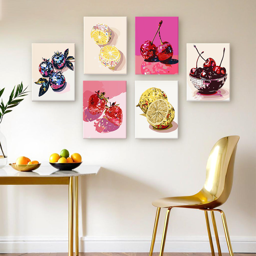 Fruta Metálica 6 Partes Mini Pintar por Números
