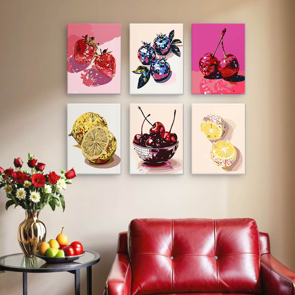 Fruta Metálica 6 Partes Mini Pintar por Números