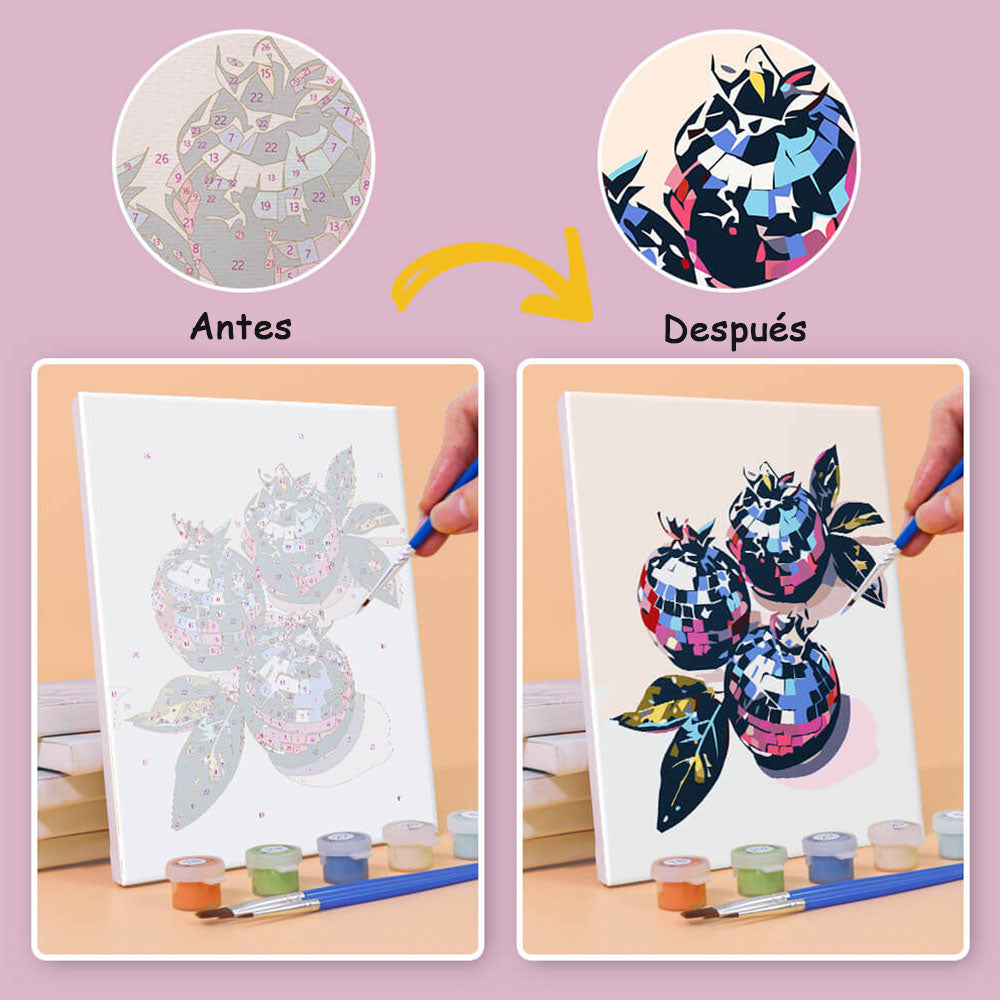 Fruta Metálica 6 Partes Mini Pintar por Números