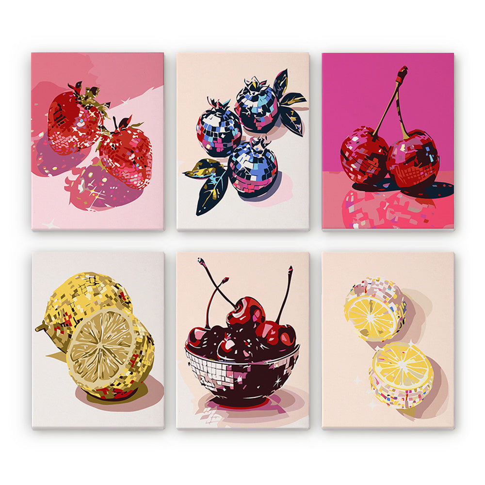 Fruta Metálica 6 Partes Mini Pintar por Números