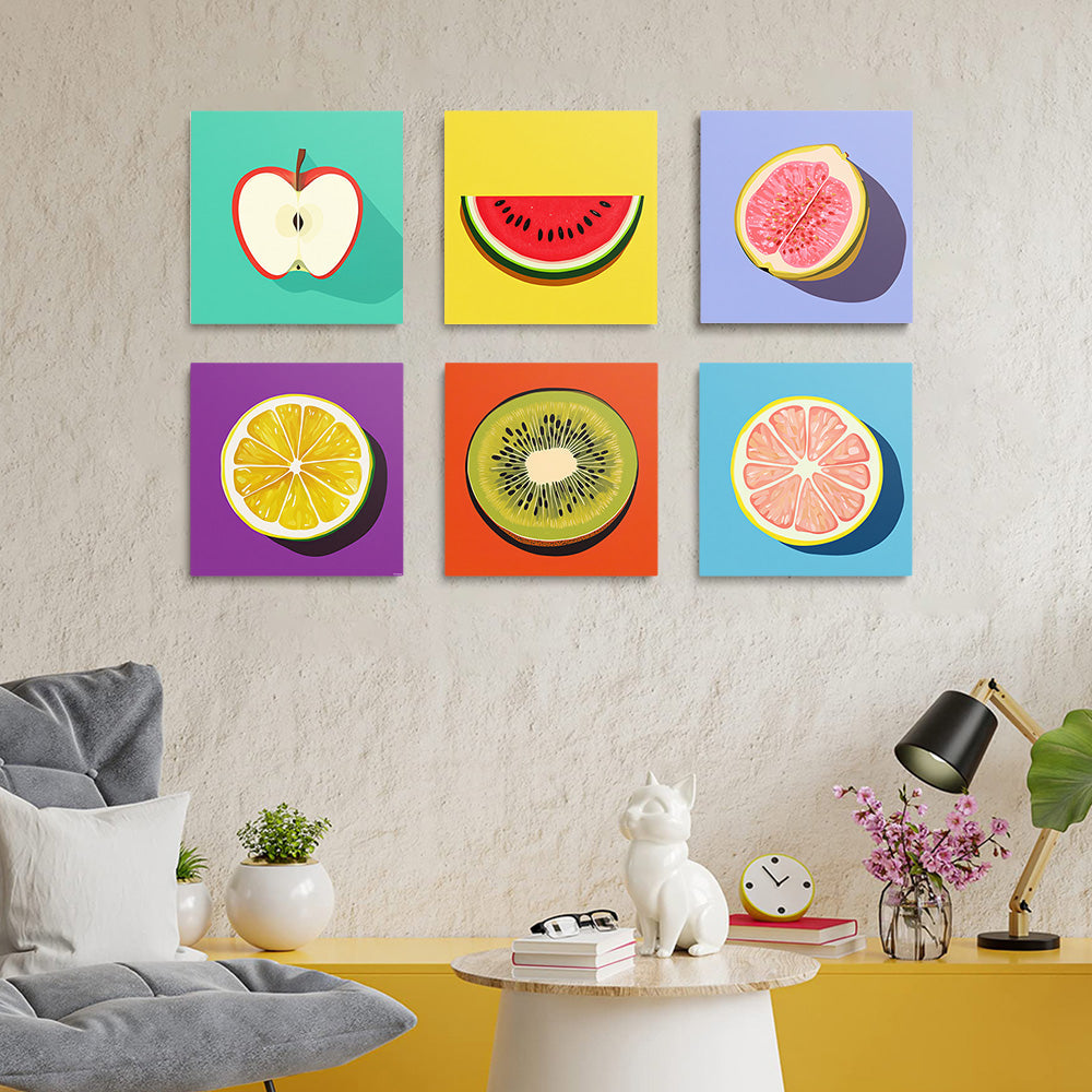 Frutas Frescas 6 Partes Mini Pintar por Números