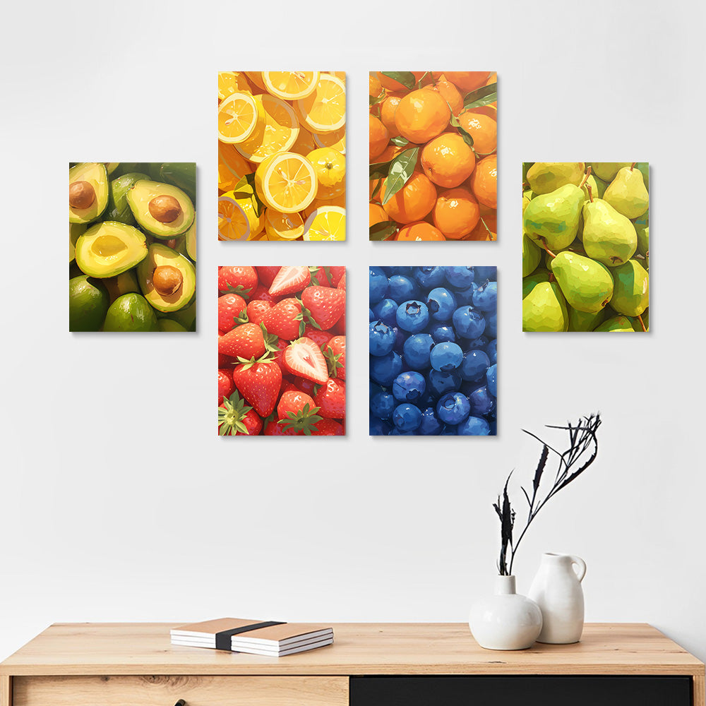 Frutas Frescas Diversas 6 Partes Mini Pintar por Números