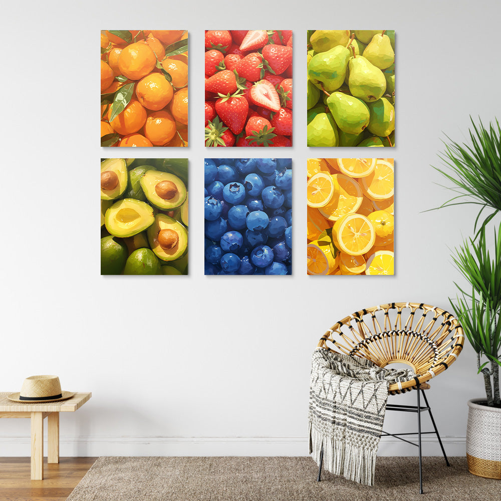 Frutas Frescas Diversas 6 Partes Mini Pintar por Números