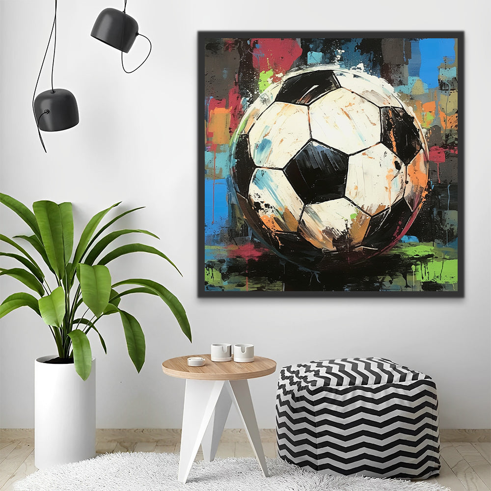 Fútbol en el Fondo Colorido Pintar por Números