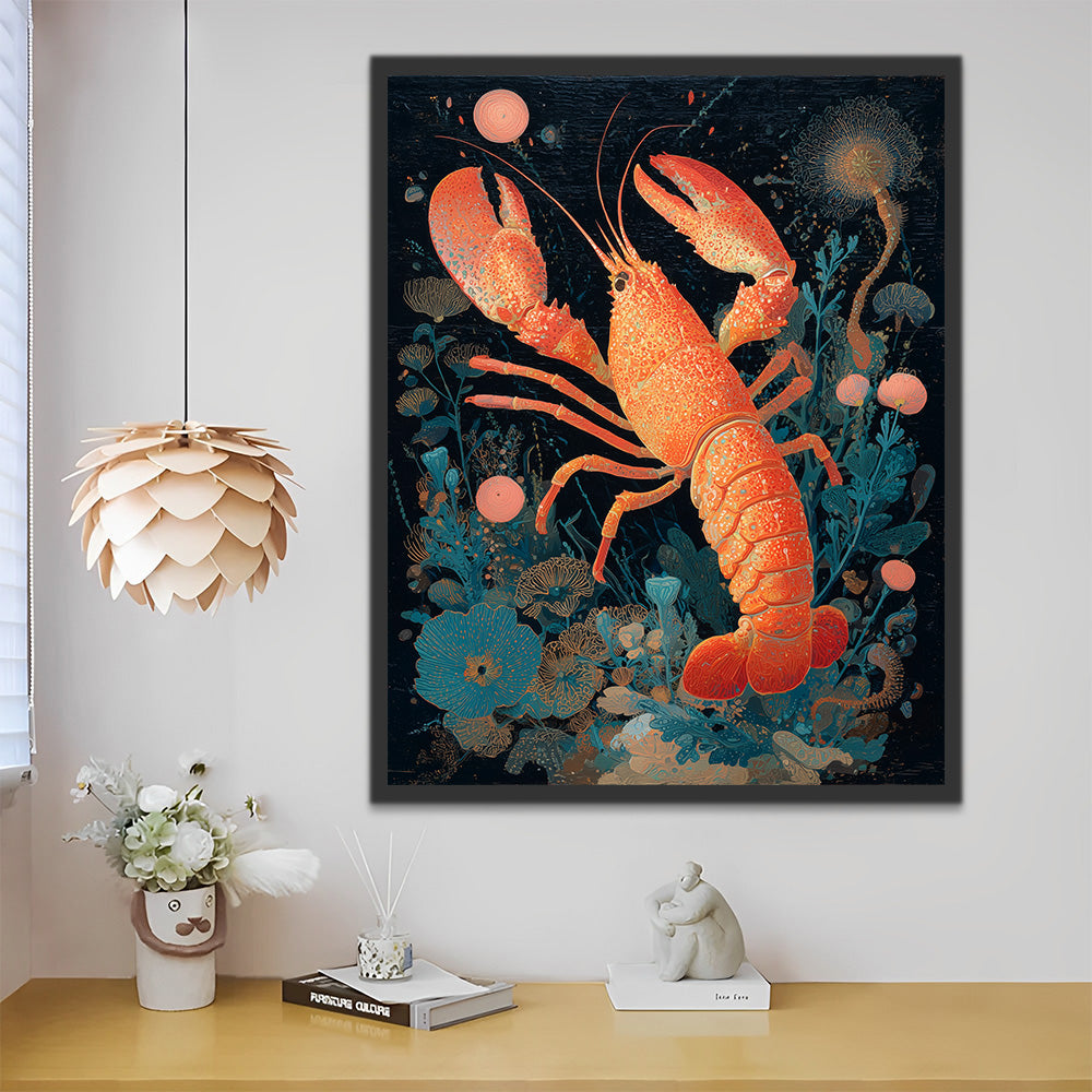 Gamba Roja en Algas Pintar por Números