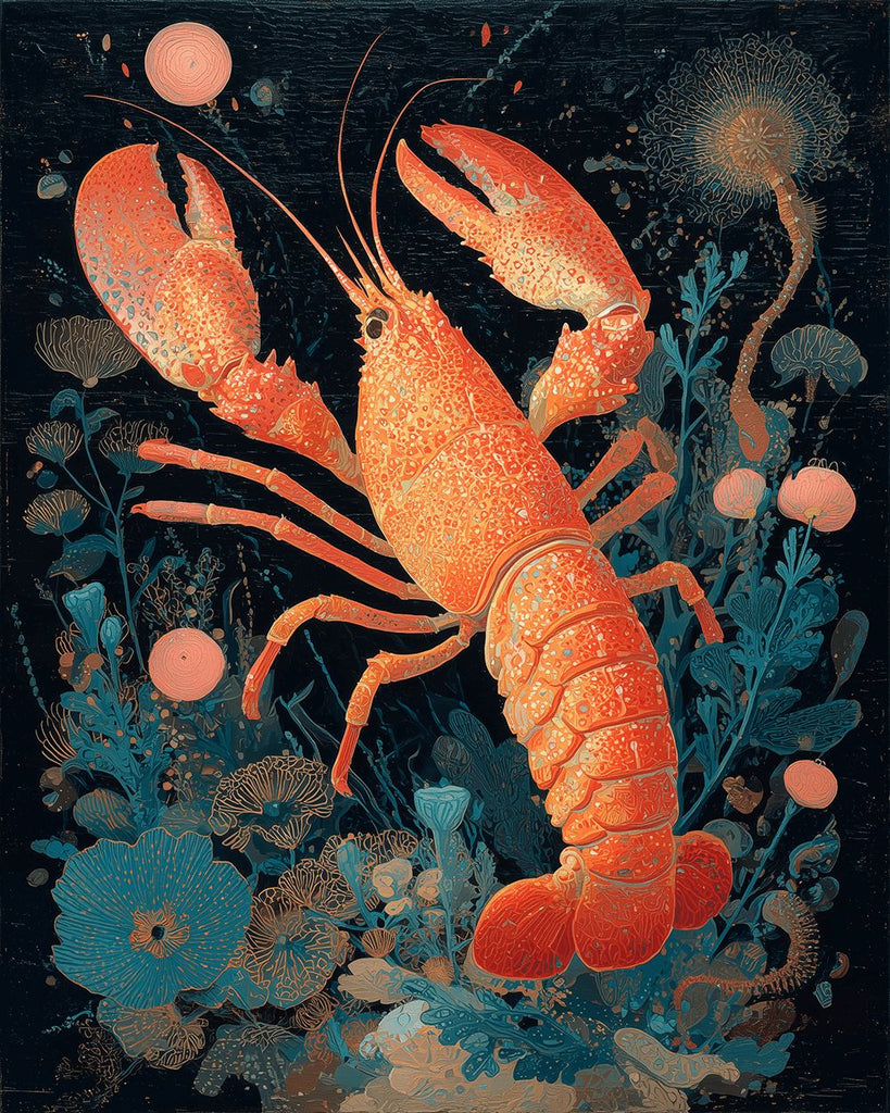Gamba Roja en Algas Pintar por Números