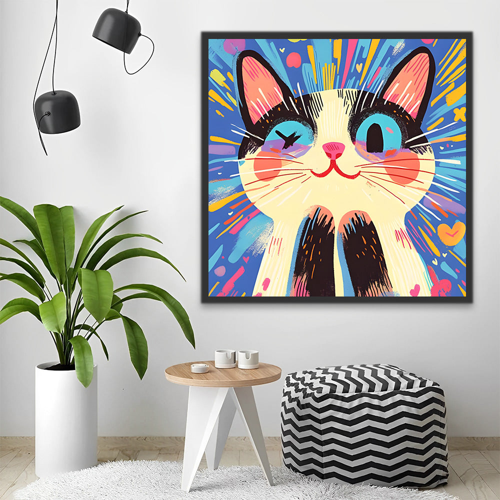 Gatito Adorable con Sonrisa Pintar por Números