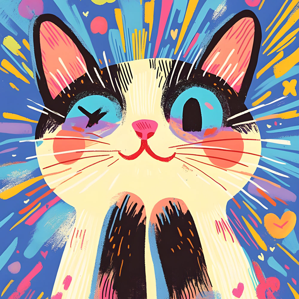 Gatito Adorable con Sonrisa Pintar por Números