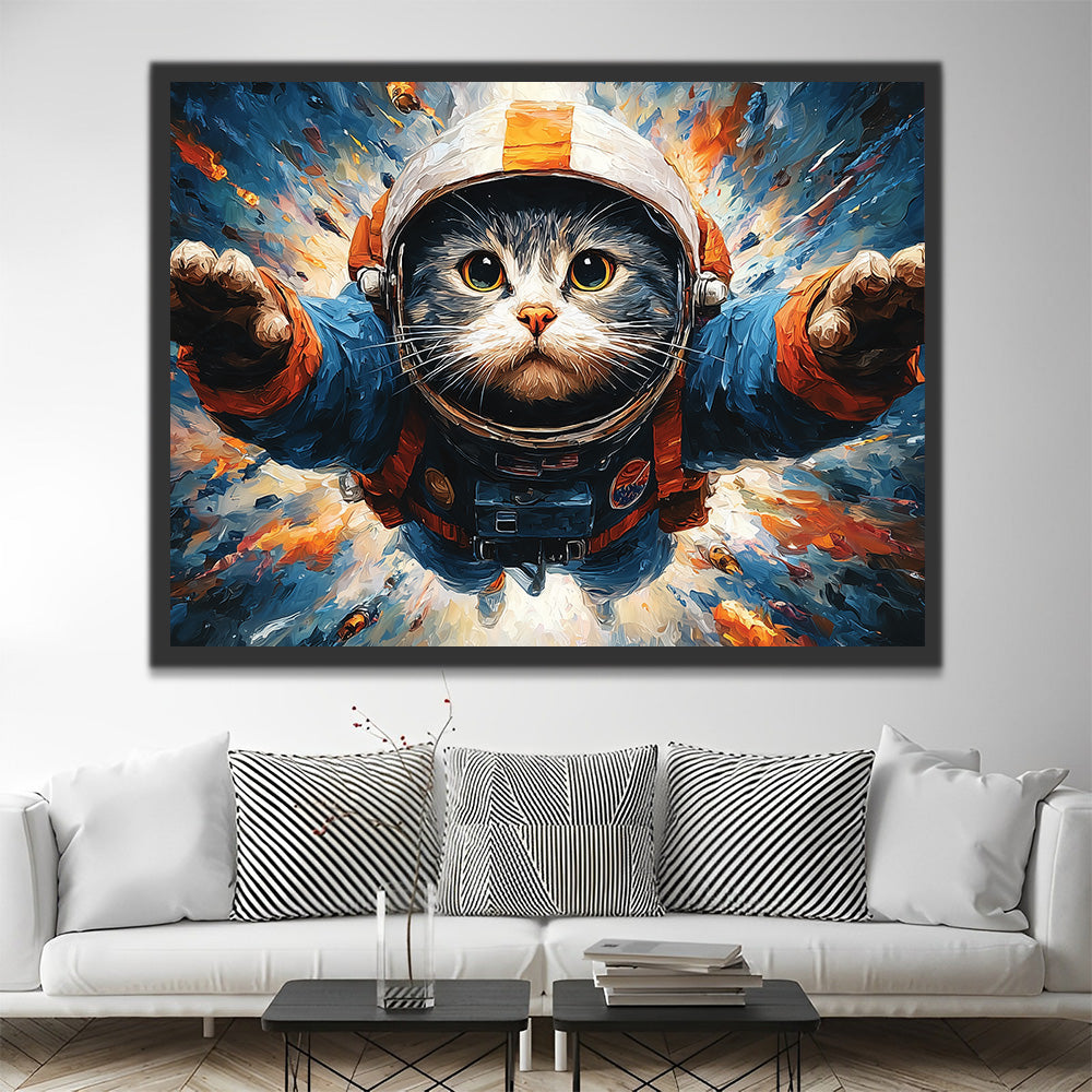Gato Astronauta en el Gran Estallido Pintar por Números
