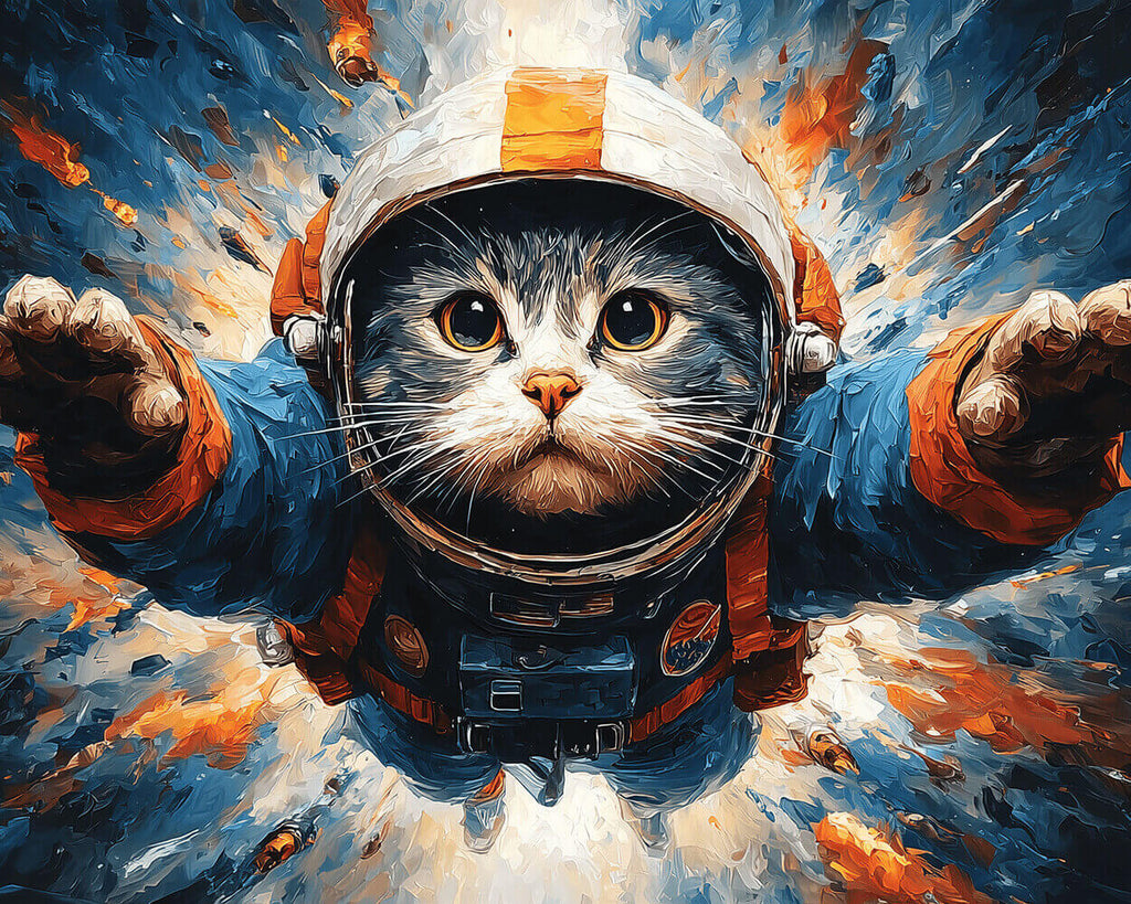 Gato Astronauta en el Gran Estallido Pintar por Números