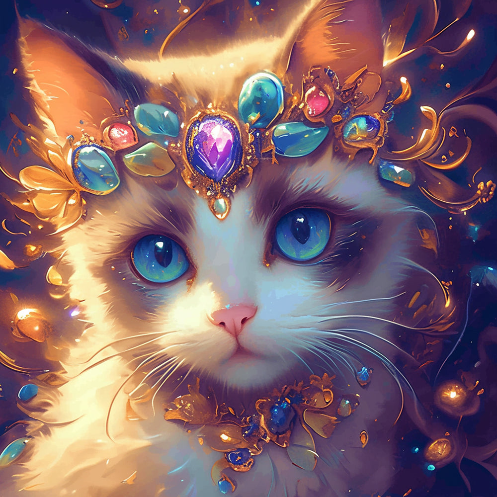 Gato con Corona Pintar por Números
