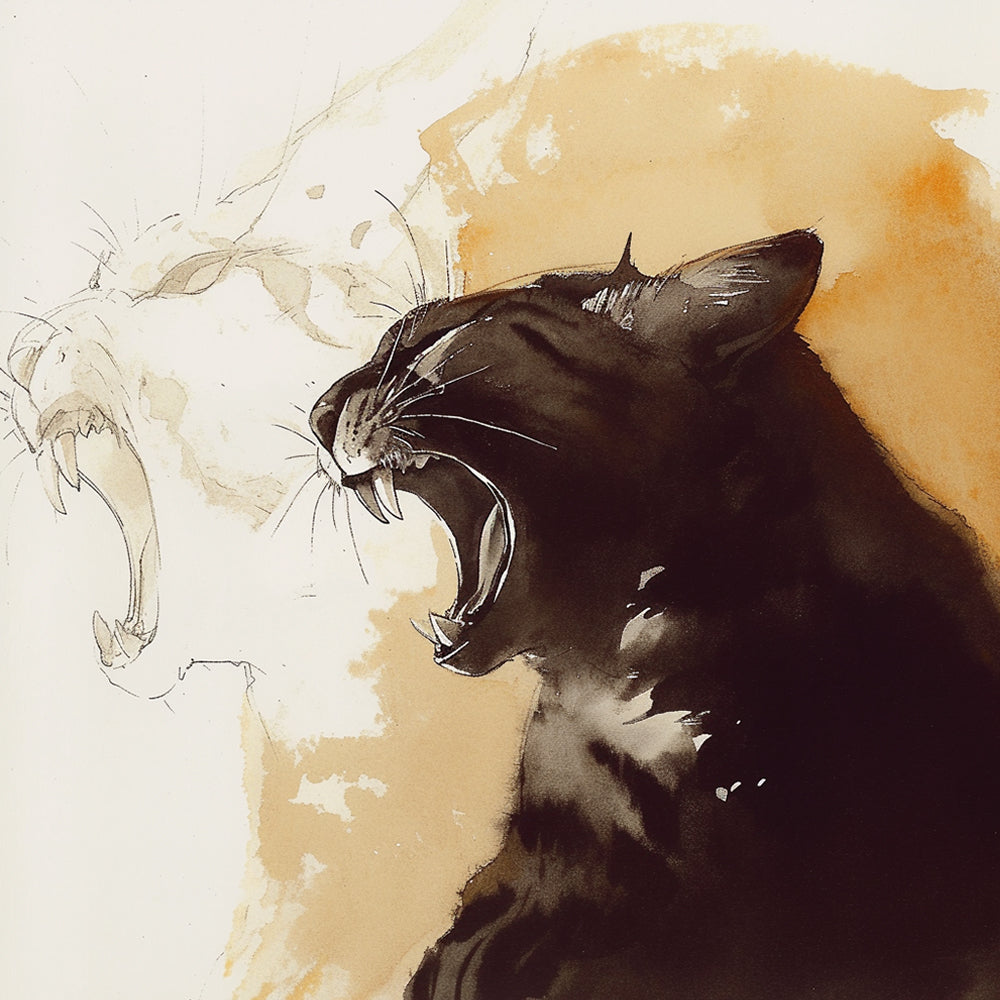 Gato Rugiendo Pintar por Números