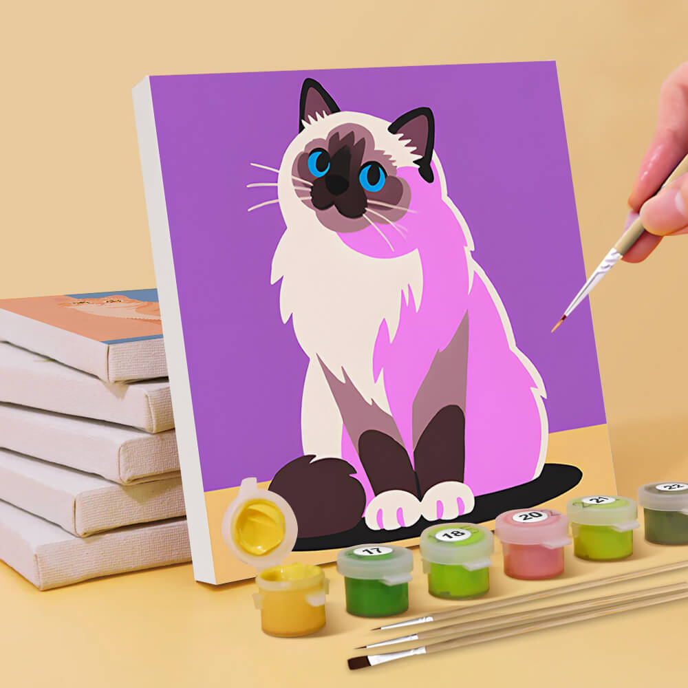 Gatos Tranquilos 6 Partes Mini Pintar por Números