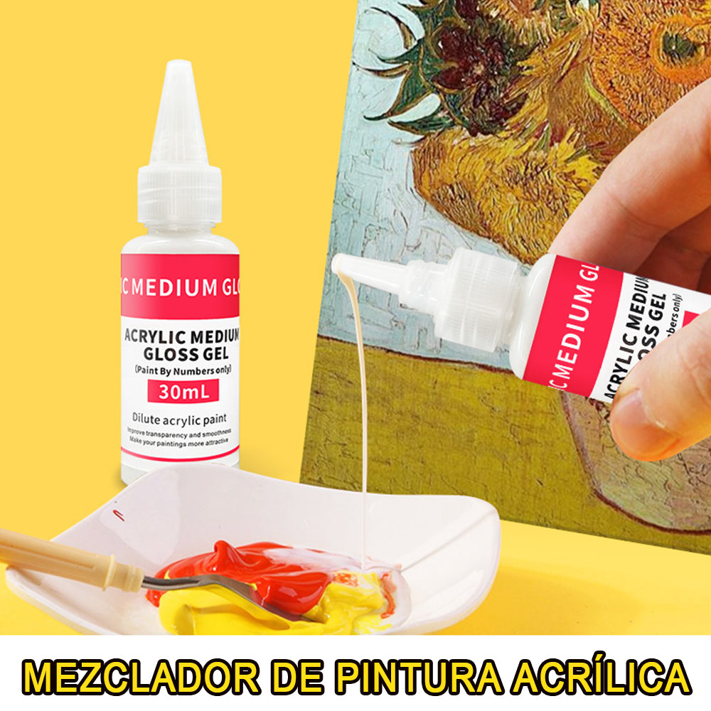 Gel Brillante Acrílico Profesional de 30 ml para Pintar por Números