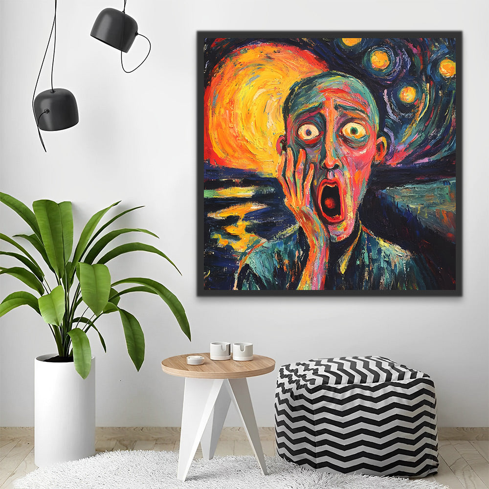 Grito del Hombre en Estilo Abstracto Pintar por Números