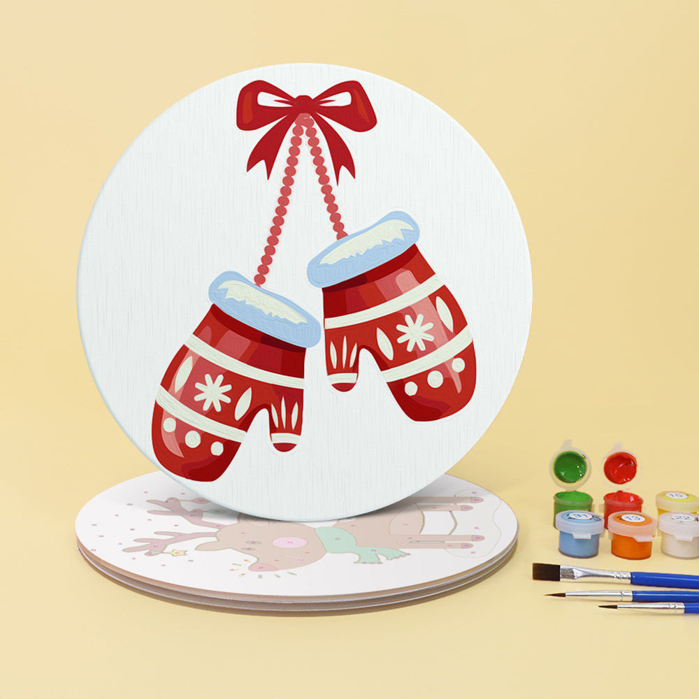 Guantes y Campanas de Navidad 4 Salvamanteles Pintar por Números