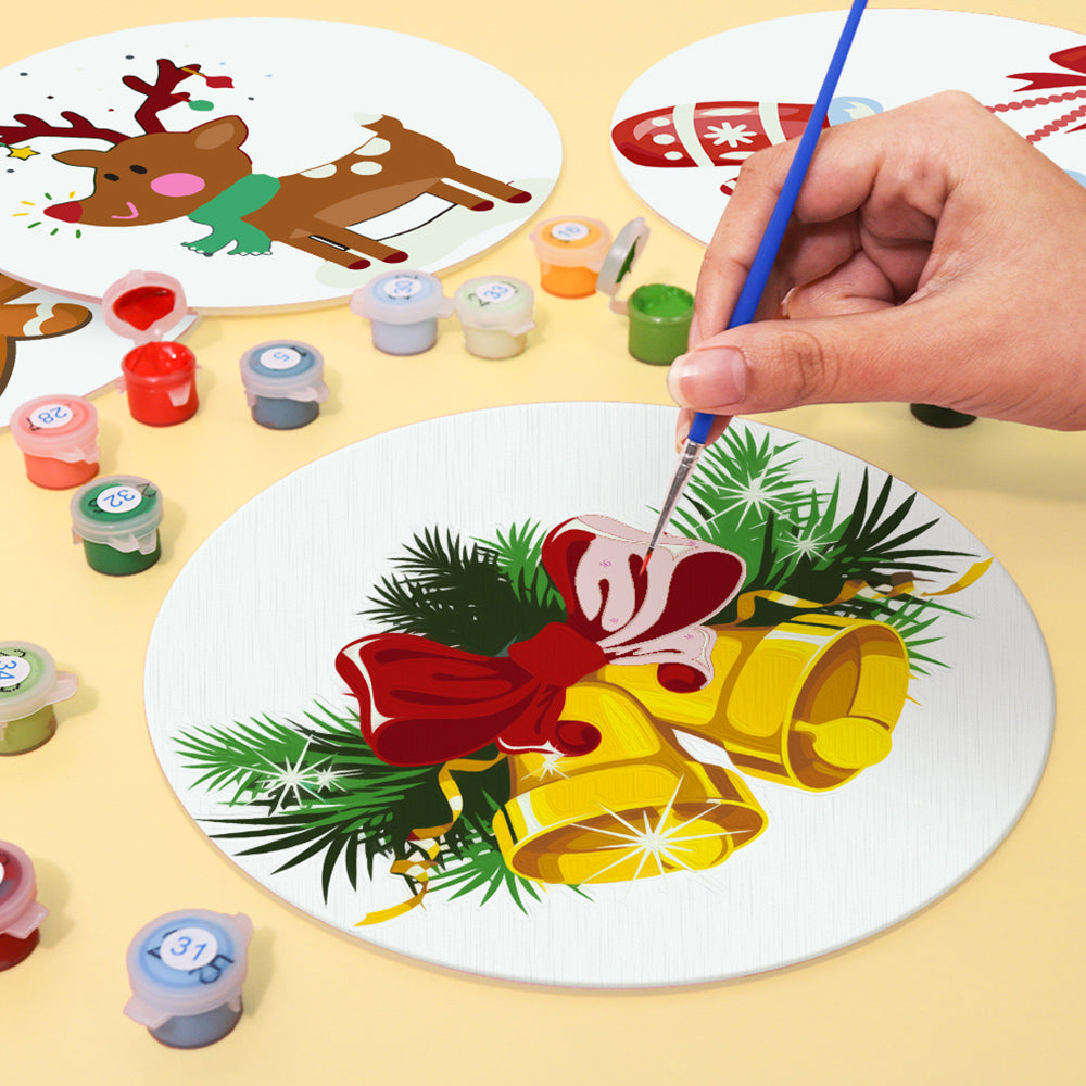 Guantes y Campanas de Navidad 4 Salvamanteles Pintar por Números
